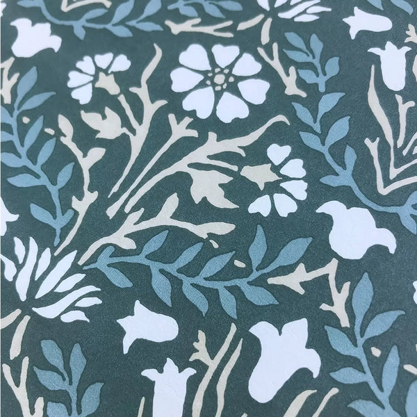Sample - Bellflowers Wallpaper - Morris - Indigo Linen
