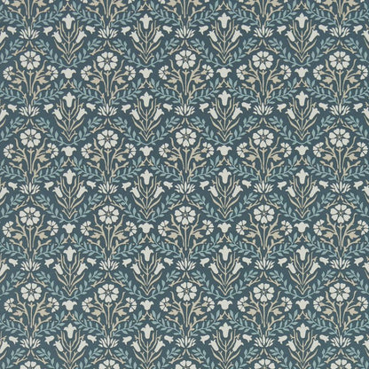 Bellflowers Wallpaper - Morris - Indigo Linen