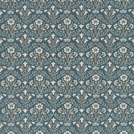 Bellflowers Wallpaper - Morris - Indigo Linen