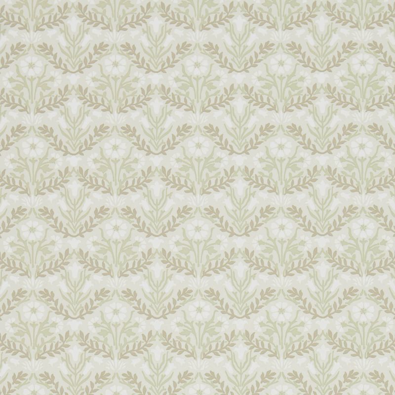 Sample - Bellflowers Wallpaper - Morris - Manilla/Olive