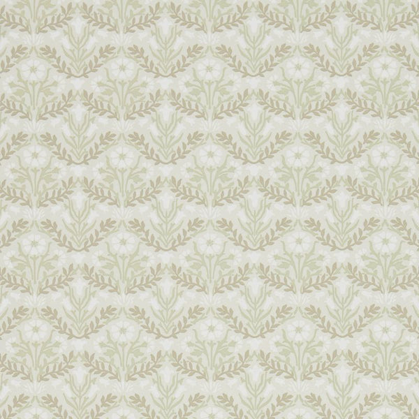 Sample - Bellflowers Wallpaper - Morris - Manilla/Olive