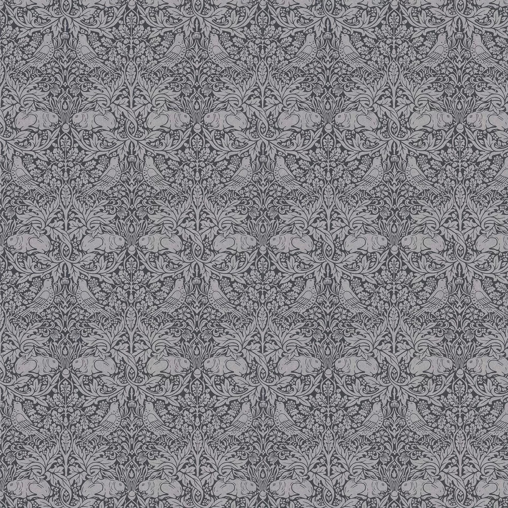 Brer Rabbit by Morris Wallpaper - Ink/Silver