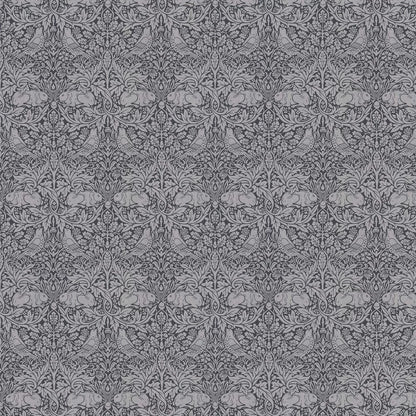 Brer Rabbit by Morris Wallpaper - Ink/Silver