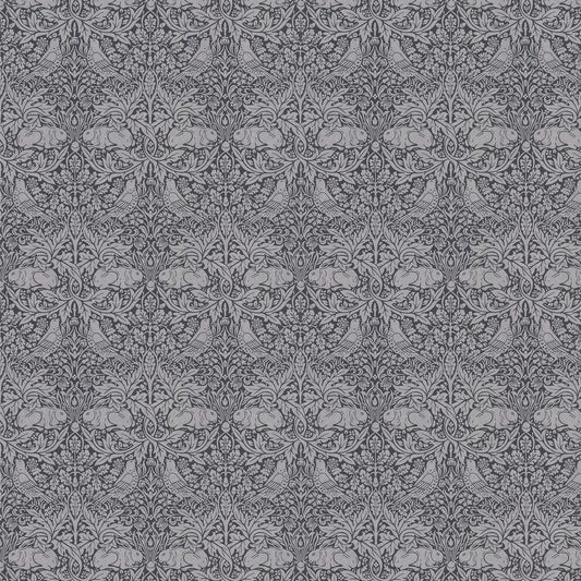 Brer Rabbit by Morris Wallpaper - Ink/Silver