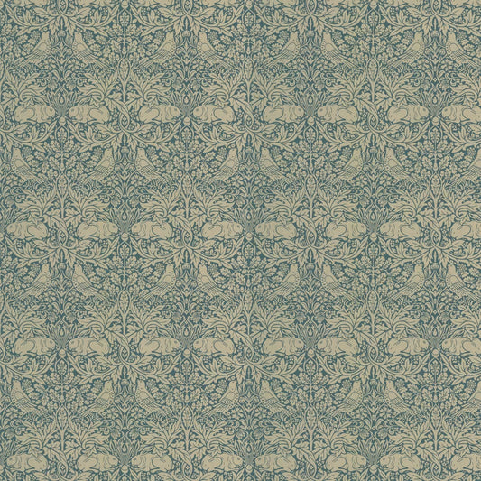 Brer Rabbit by Morris Wallpaper - Peacock/Gold