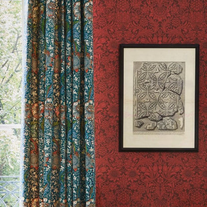 Sunflower Wallpaper - Chocolate/Red