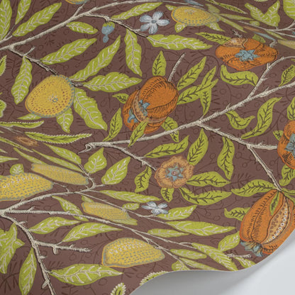 Fruit Wallpaper by William Morris - Chocolate