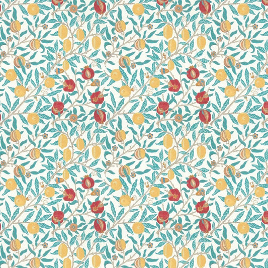 Fruit Wallpaper by William Morris - Green/Indigo/Madder