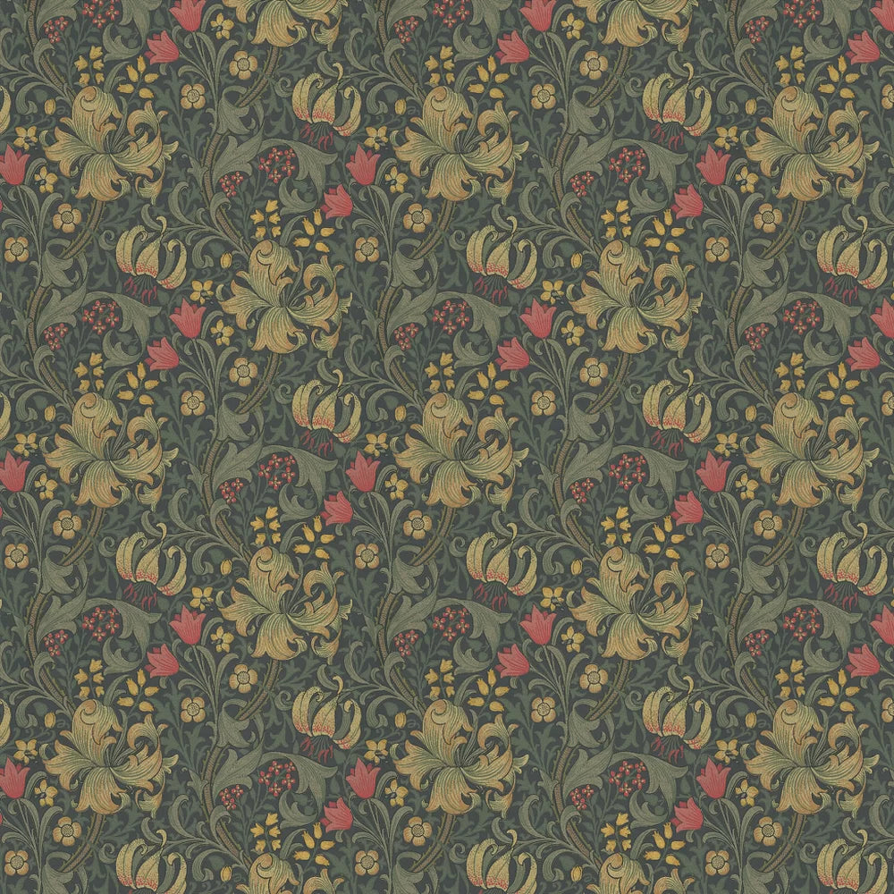 Sample - Golden Lily - Morris - Charcoal/Olive