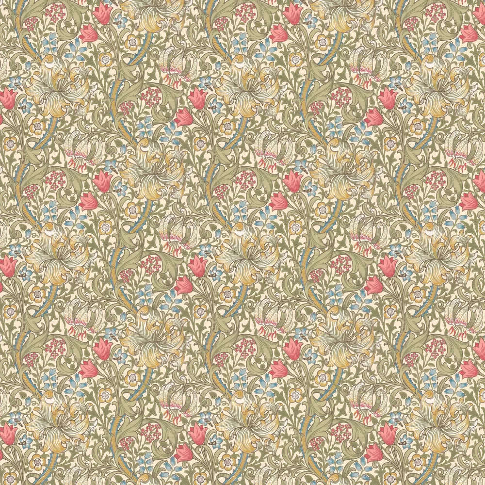 Golden Lily - William Morris - Green/Red