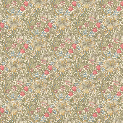 Golden Lily - William Morris - Green/Red