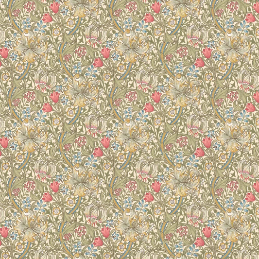 Golden Lily - William Morris - Green/Red