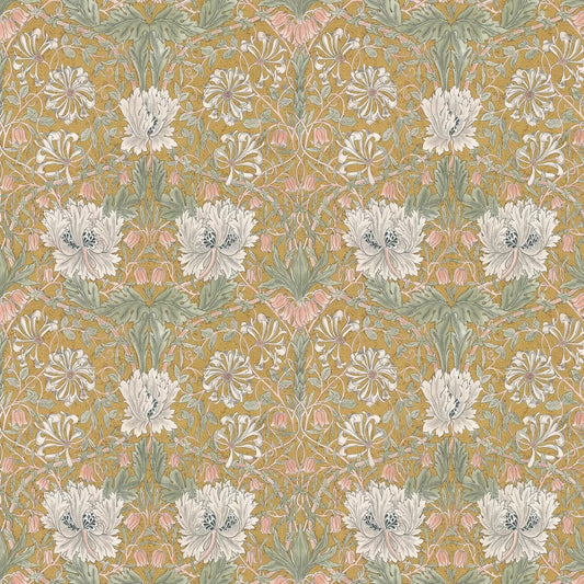 Honeysuckle and Tulip Wallpaper - Gold