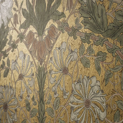 Honeysuckle and Tulip Wallpaper - Gold