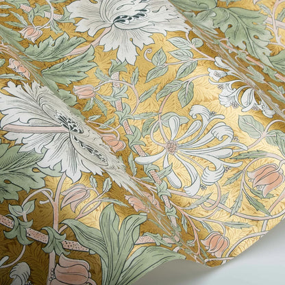 Honeysuckle and Tulip Wallpaper - Gold