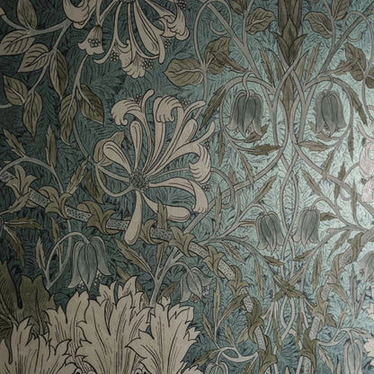 Honeysuckle and Tulip Wallpaper - Peacock