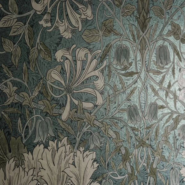 Sample - Honeysuckle and Tulip Wallpaper - Peacock