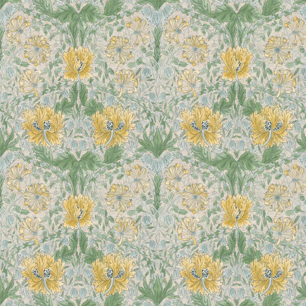 Honeysuckle and Tulip Wallpaper - Sunflower/Thyme