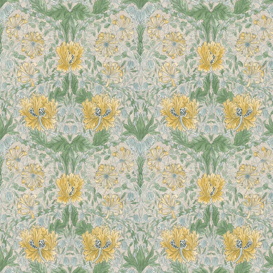 Honeysuckle and Tulip Wallpaper - Sunflower/Thyme