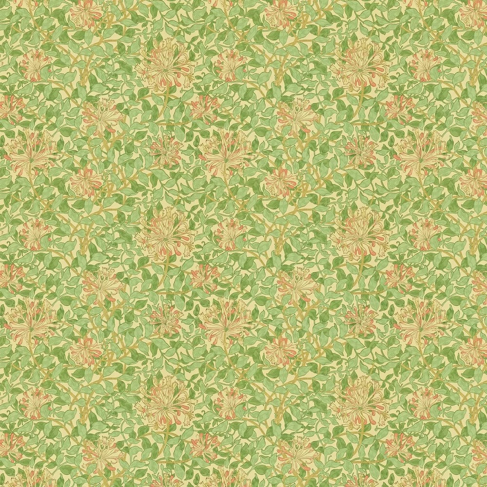 Honeysuckle Wallpaper - Green/Beige/Pink