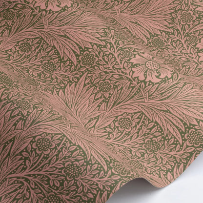 Marigold Wallpaper - Olive/Pink