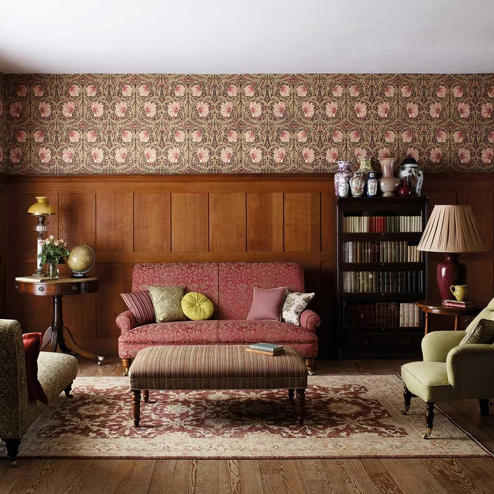 Pimpernel Wallpaper - Brick/Olive