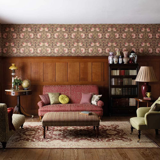 Pimpernel Wallpaper - Brick/Olive