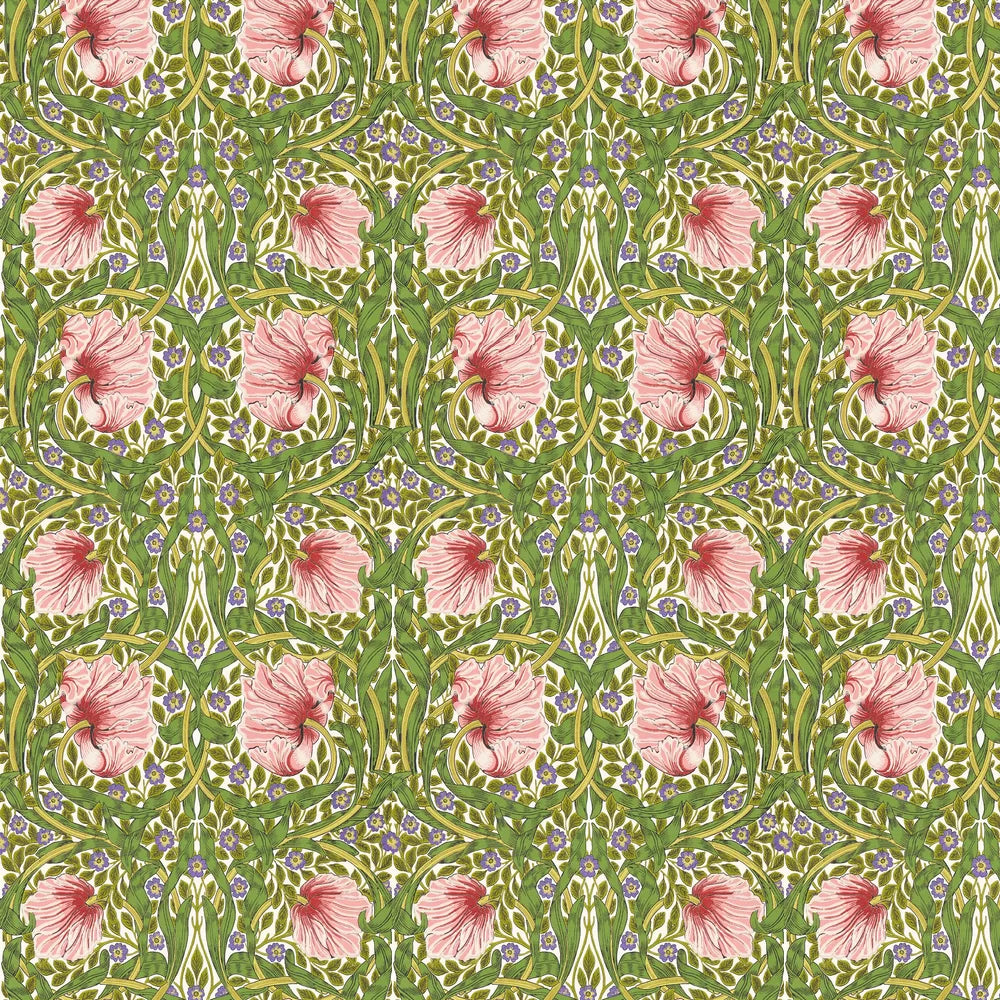 Pimpernel Wallpaper - Sap Green/Strawberry
