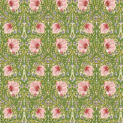 Pimpernel Wallpaper - Sap Green/Strawberry