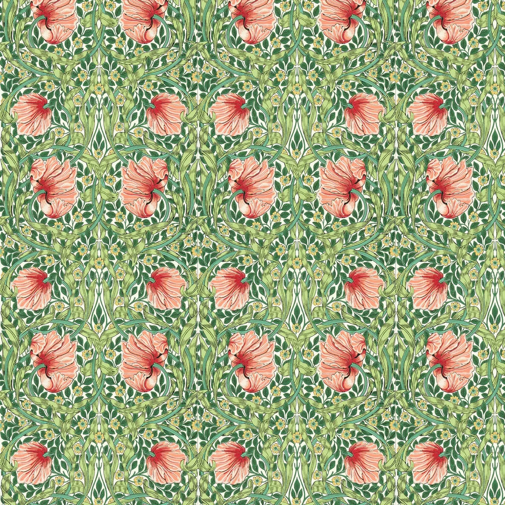 Pimpernel Wallpaper - Shamrock/Watermelon