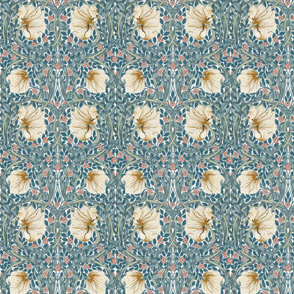 Pimpernel Wallpaper - Woad/Coral