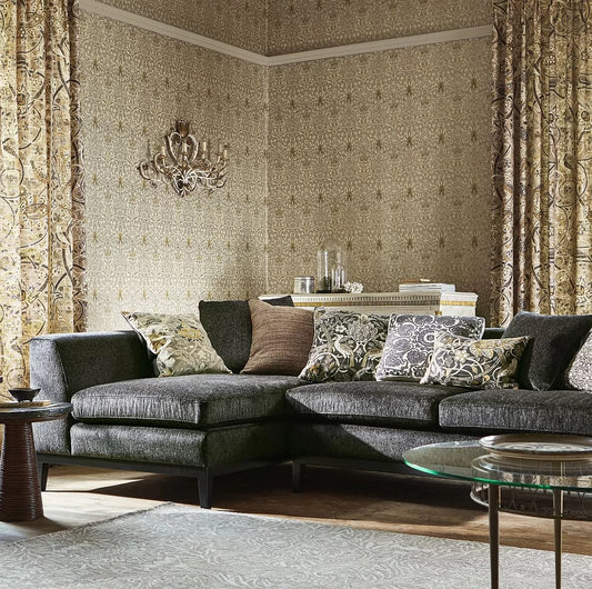 Snakeshead Wallpaper - Morris - Gold/Linen