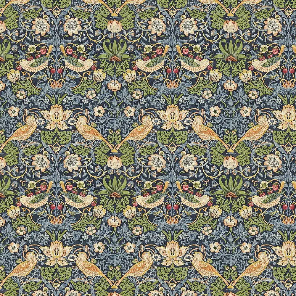 Strawberry Thief Wallpaper - Blue