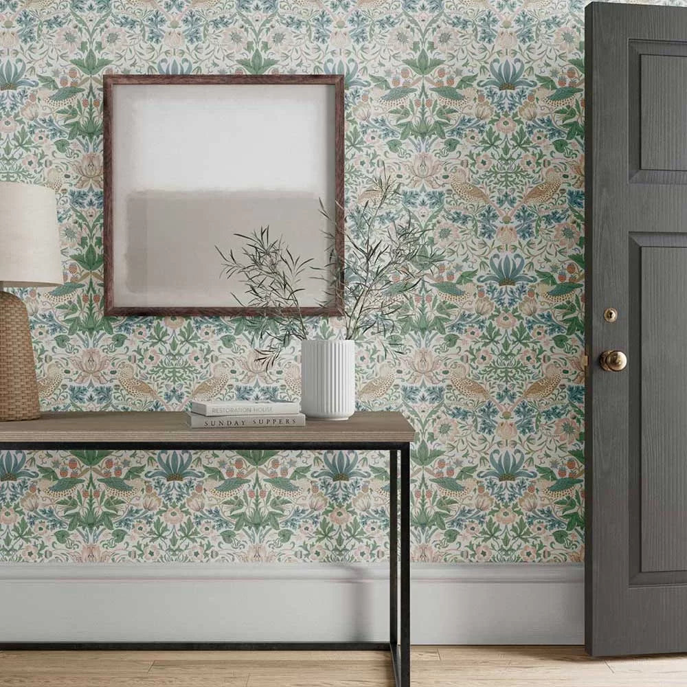 Strawberry Thief Wallpaper - Cochineal Pink