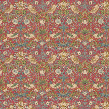 Strawberry Thief Wallpaper - Crimson