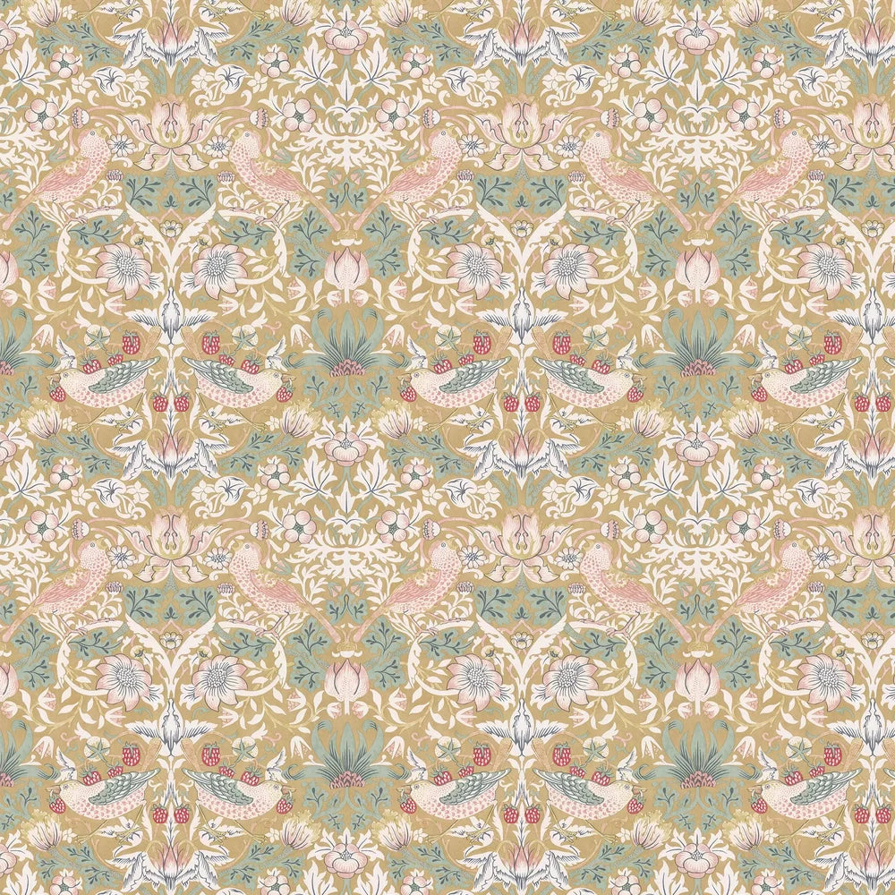 Strawberry Thief Wallpaper - Gold