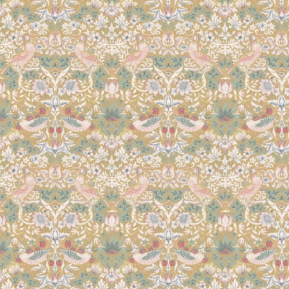 Strawberry Thief Wallpaper - Gold