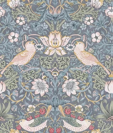 Sample - Strawberry Thief Wallpaper - Slate