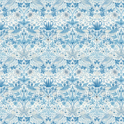 Strawberry Thief Wallpaper - Woad