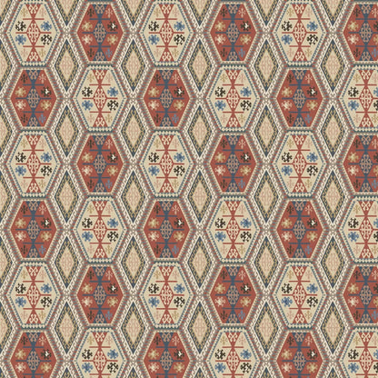 Mulberry Home Buckland Wallpaper - Red/Blue