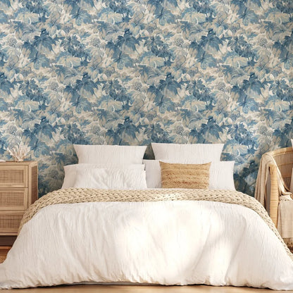Country Walk Wallpaper by Mulberry Home - Blue