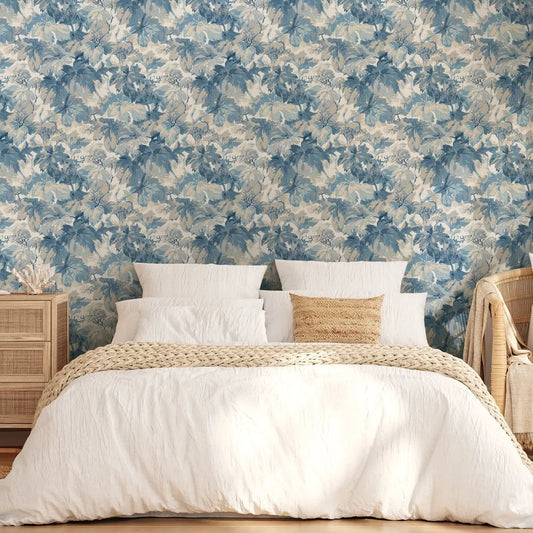Country Walk Wallpaper by Mulberry Home - Blue