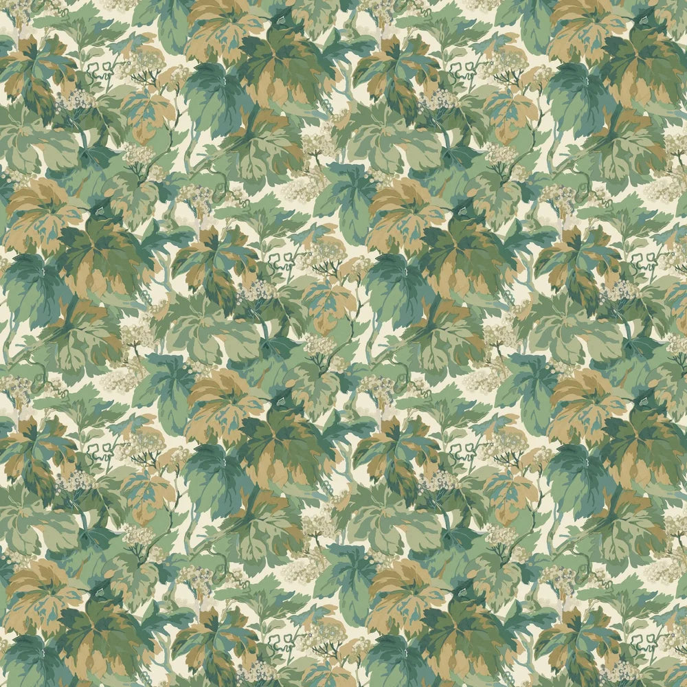 Country Walk Wallpaper by Mulberry Home - Emerald