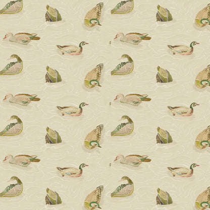 Duck Pond Wallpaper by Mulberry Home - Emerald/Stone