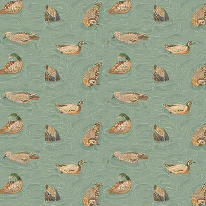 Duck Pond Wallpaper by Mulberry Home - Teal