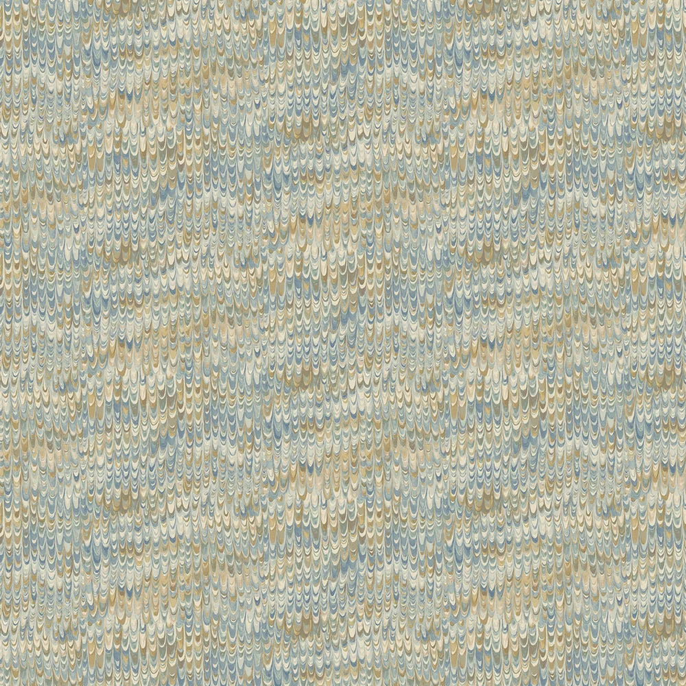 End Paper by Mulberry Home Wallpaper - Blue/Sand