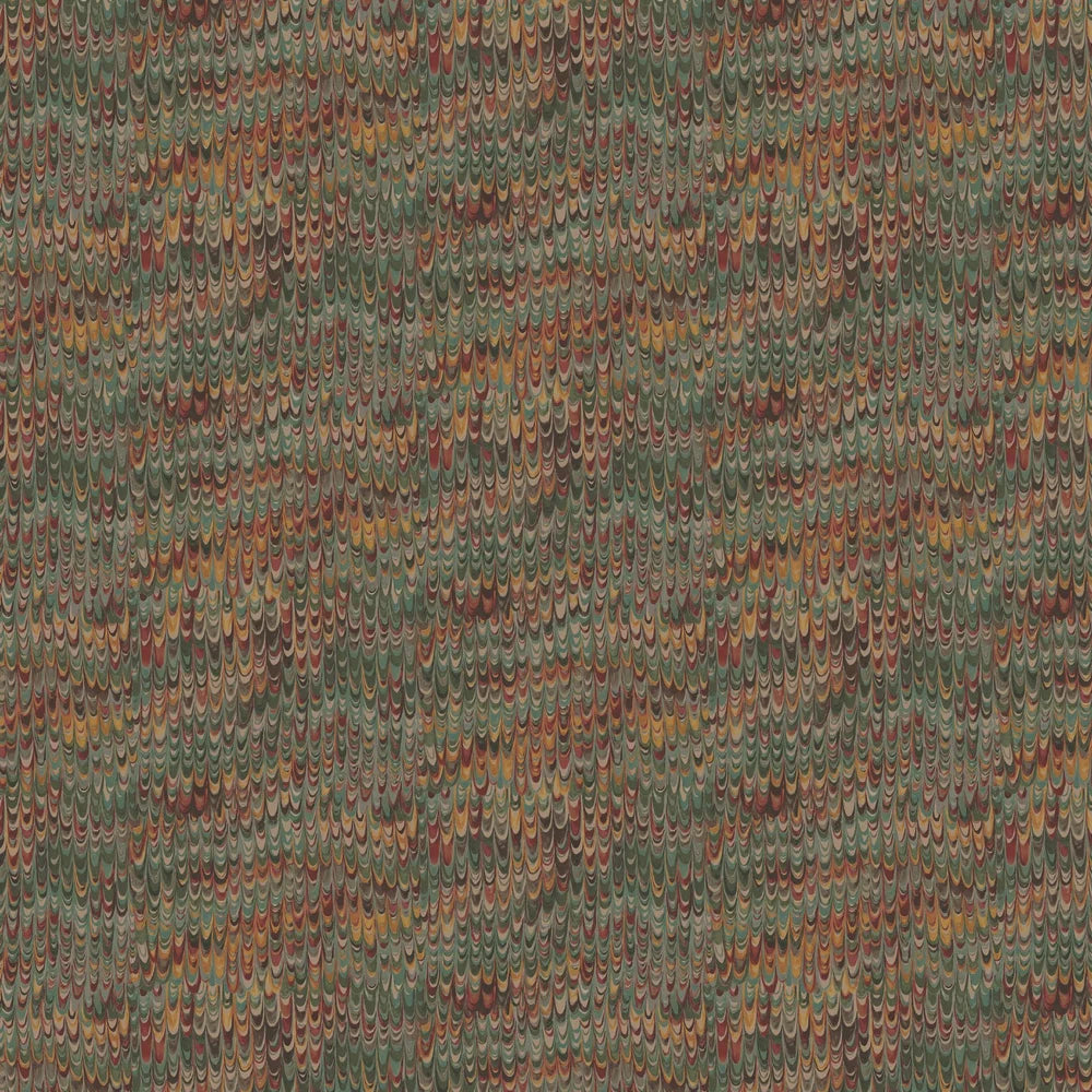 End Paper by Mulberry Home Wallpaper - Red/Green