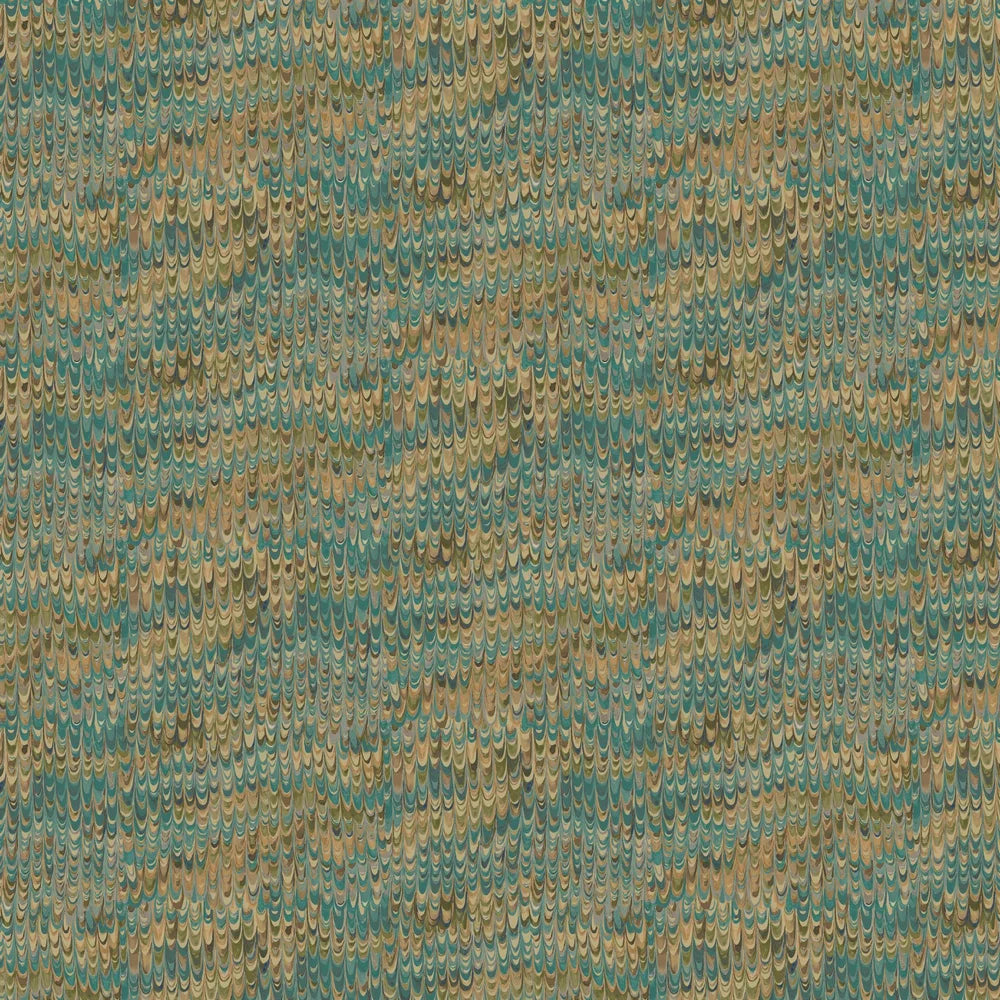End Paper by Mulberry Home Wallpaper - Teal