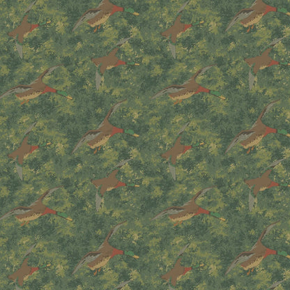 Forest Ducks by Mulberry Home Wallpaper - Emerald