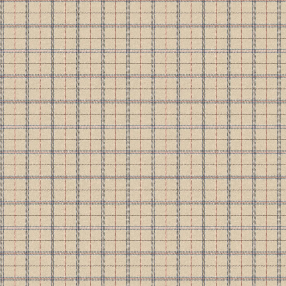 Islay Wallpaper by Mulberry Home - Blue/Red